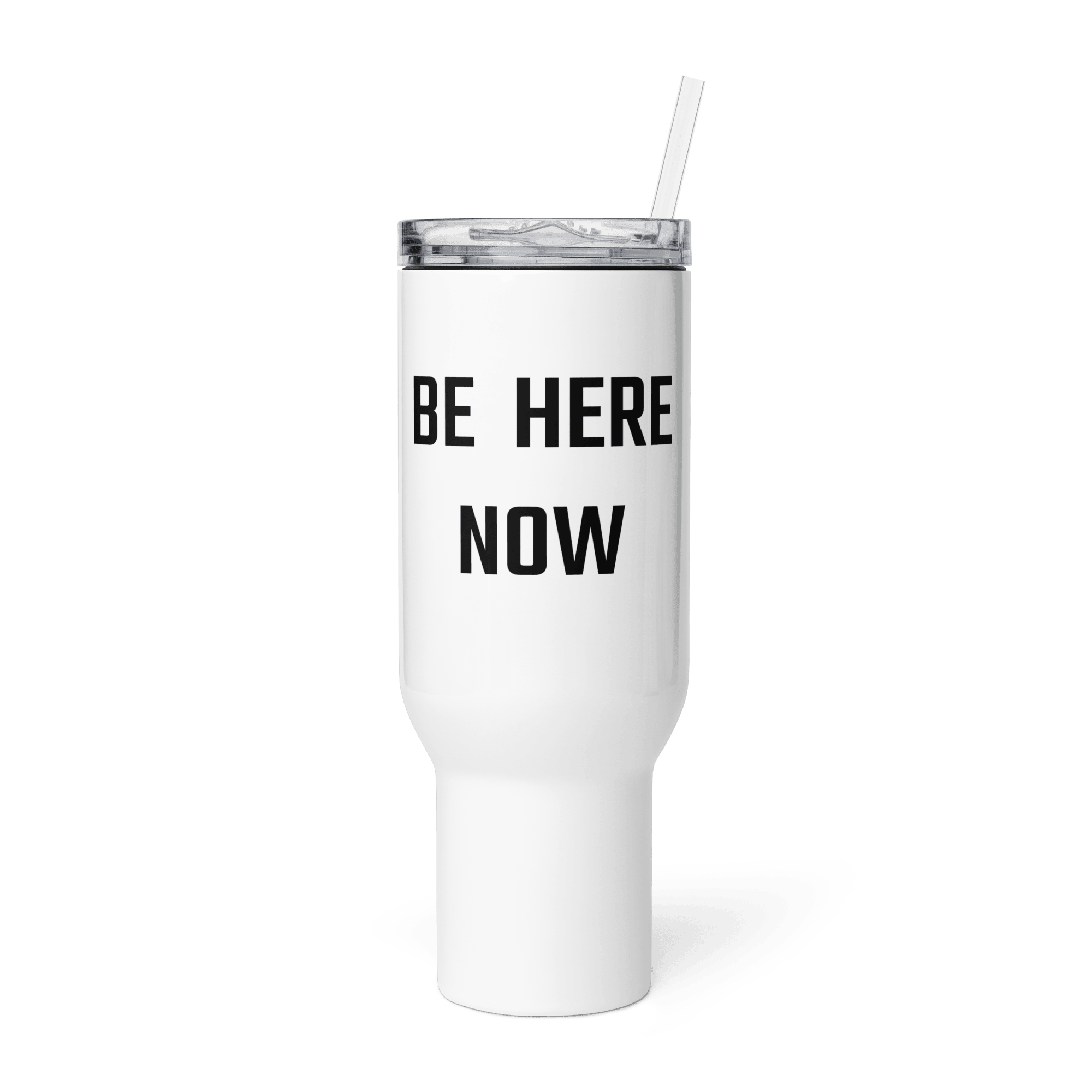 Travel Mug With A Handle White 40 Oz Front 68F09B90D8E83