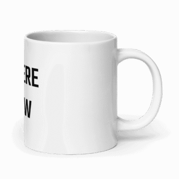 White Glossy Mug White 20 Oz Handle On Right 68F0970D97Db2